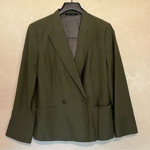 Theory Fitted Blazer Olive Green